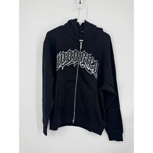Hoodrich Ritual Hoodie Men's Small Black Fleece Lined Embroidered Full Zip NWT